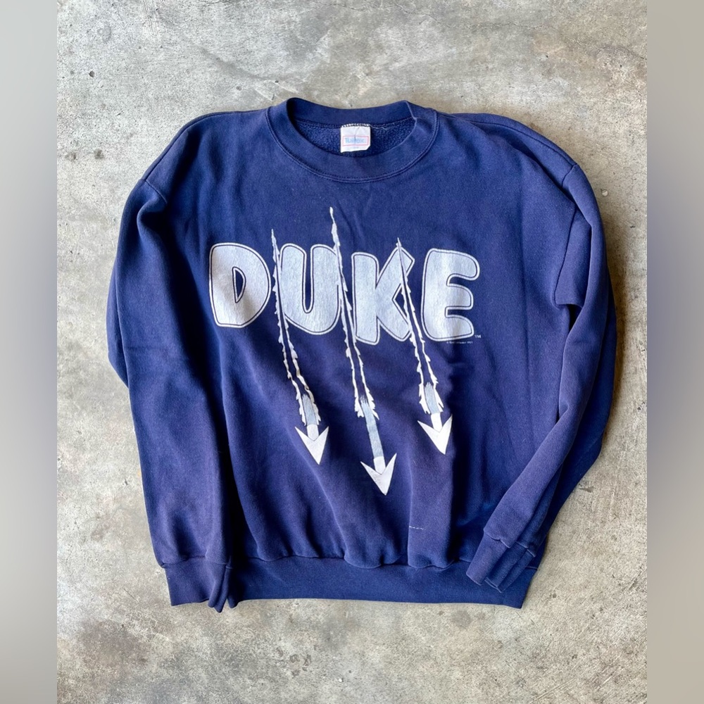 Vintage Duke Blue Devils Sweatshirt Excellent Graphic 1991 Basketball NCAA Rare